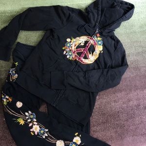 Lucky Brand sweatsuit embroidered jacket & joggers